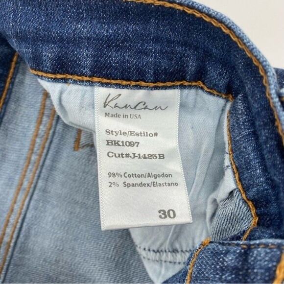 KAN CAN Mid Rise Distressed Stretch Shorts Cut Off Anza Wash Booty Buckle - Picture 6 of 6